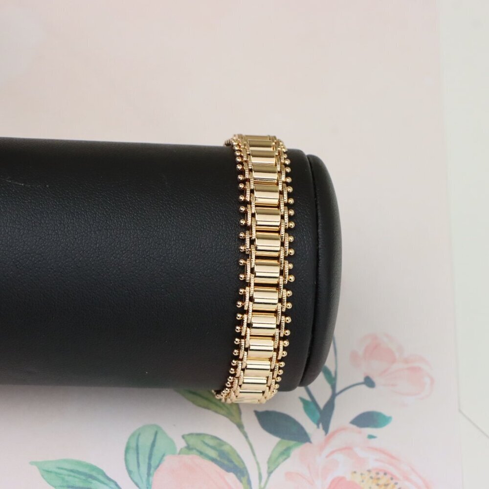 "Elegant Rose Gold Plated Bracelet with Geometric Bar Design,XPBL0910 - Picture 9 of 12